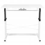 Height Adjustable (27.25-35.75"H) Sit to Stand Home Office Desk - White