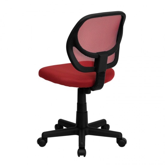 Low Back Red Mesh Swivel Task Office Chair