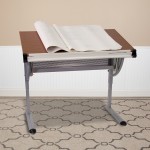 Adjustable Drawing and Drafting Table with Pewter Frame