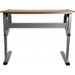 Adjustable Drawing and Drafting Table with Pewter Frame