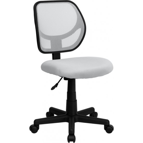 Low Back White Mesh Swivel Task Office Chair