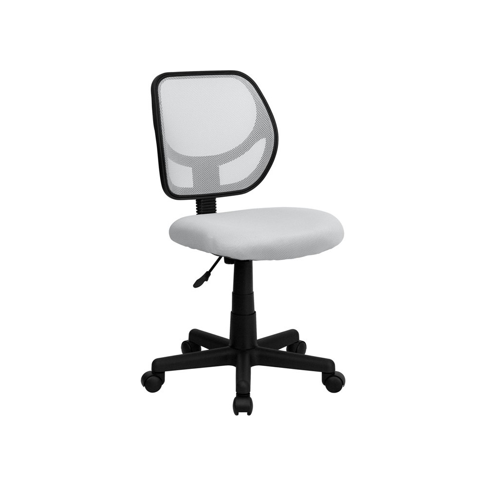 Low Back White Mesh Swivel Task Office Chair