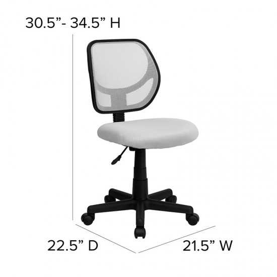 Low Back White Mesh Swivel Task Office Chair