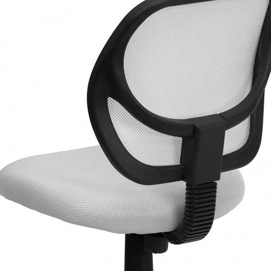 Low Back White Mesh Swivel Task Office Chair