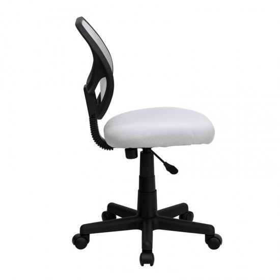 Low Back White Mesh Swivel Task Office Chair