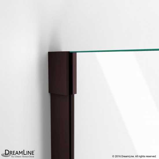 Unidoor-X 50 1/2-51 in. W x 72 in. H Frameless Hinged Shower Door in Oil Rubbed Bronze