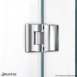 Unidoor-X 58 1/2-59 in. W x 72 in. H Frameless Hinged Shower Door in Brushed Nickel