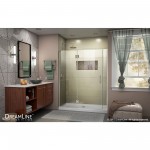 Unidoor-X 54 1/2-55 in. W x 72 in. H Frameless Hinged Shower Door in Brushed Nickel