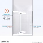 Unidoor-X 55 1/2-56 in. W x 72 in. H Frameless Hinged Shower Door in Brushed Nickel