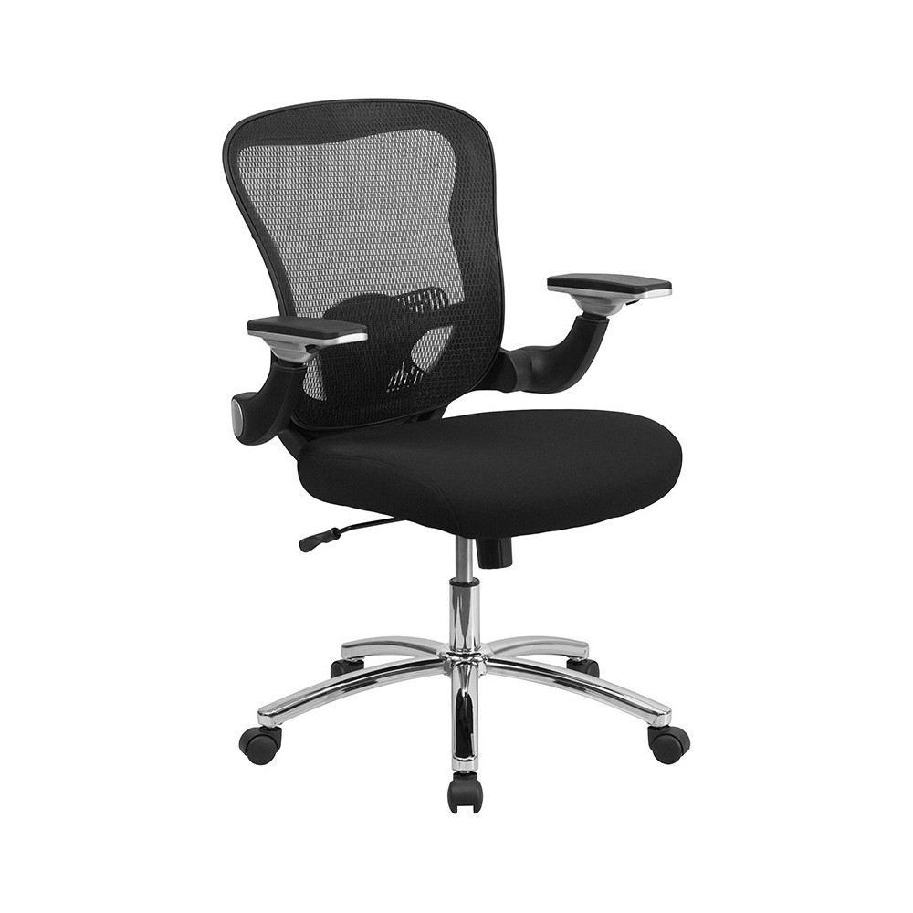 Mid-Back Black Mesh Executive Swivel Ergonomic Office Chair with Height Adjustable Flip-Up Arms