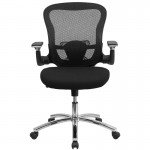 Mid-Back Black Mesh Executive Swivel Ergonomic Office Chair with Height Adjustable Flip-Up Arms