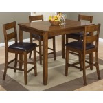 Plantation Counter Height Table and Four Stools- Warm Brown
