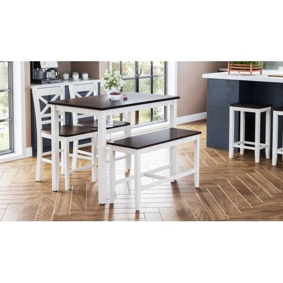 Asbury Park 4-Pack - Counter Table with 2 Stools and 1 Bench