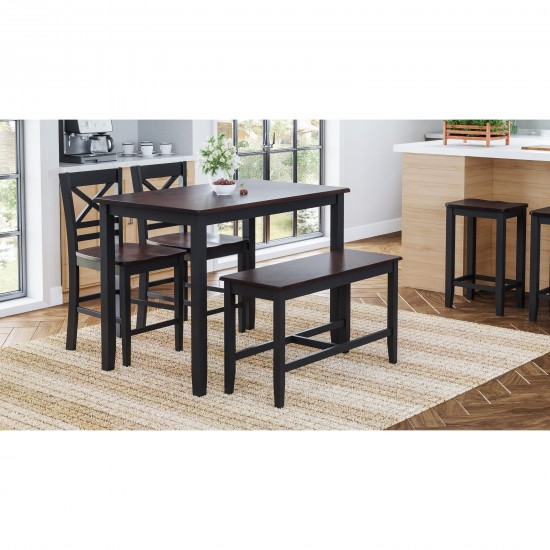 Asbury Park 4-Pack - Counter Table with 2 Stools and 1 Bench