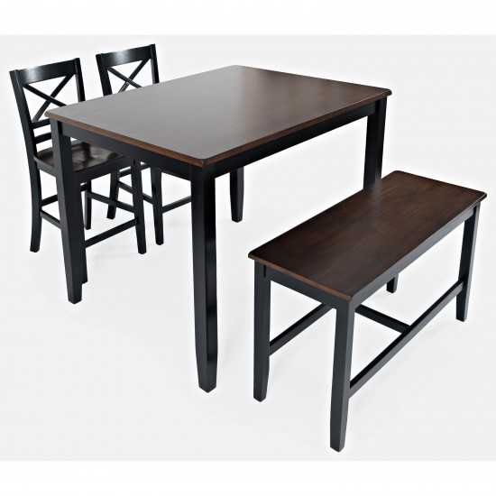 Asbury Park 4-Pack - Counter Table with 2 Stools and 1 Bench
