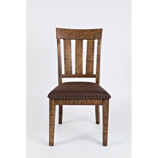 Cannon Valley Distressed Wood Dining Chair with Upholstered Seat (Set of 2)