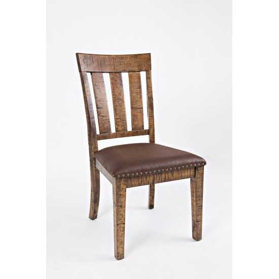 Cannon Valley Distressed Wood Dining Chair with Upholstered Seat (Set of 2)