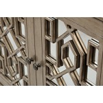 Casa Bella 70" Mirrored Console- Vintage Silver