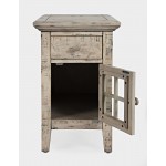 Rustic Shores USB Charging Chairside Table