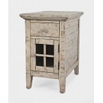 Rustic Shores USB Charging Chairside Table