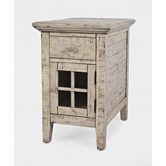 Rustic Shores USB Charging Chairside Table