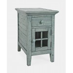 Rustic Shores USB Charging Chairside Table