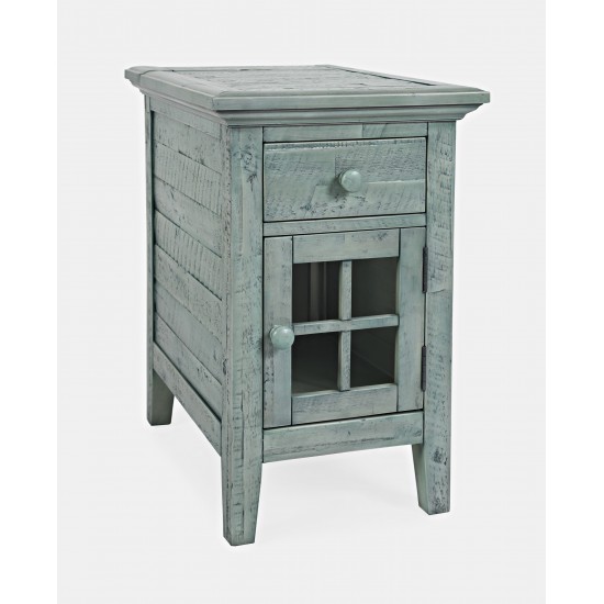 Rustic Shores USB Charging Chairside Table