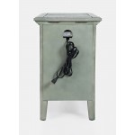 Rustic Shores USB Charging Chairside Table