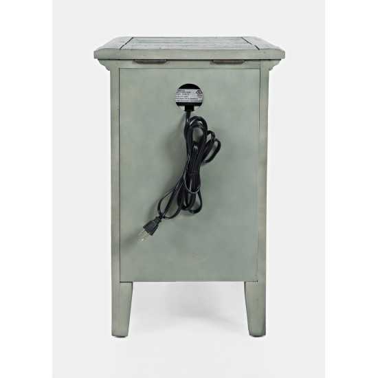 Rustic Shores USB Charging Chairside Table