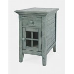 Rustic Shores USB Charging Chairside Table