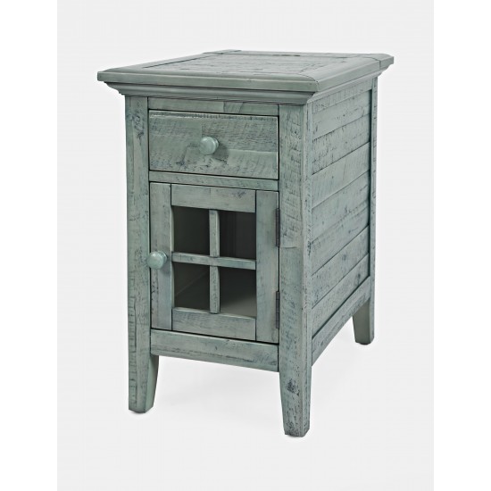 Rustic Shores USB Charging Chairside Table