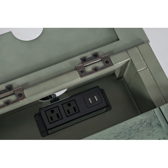 Rustic Shores USB Charging Chairside Table