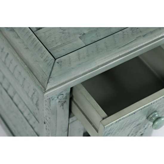 Rustic Shores USB Charging Chairside Table