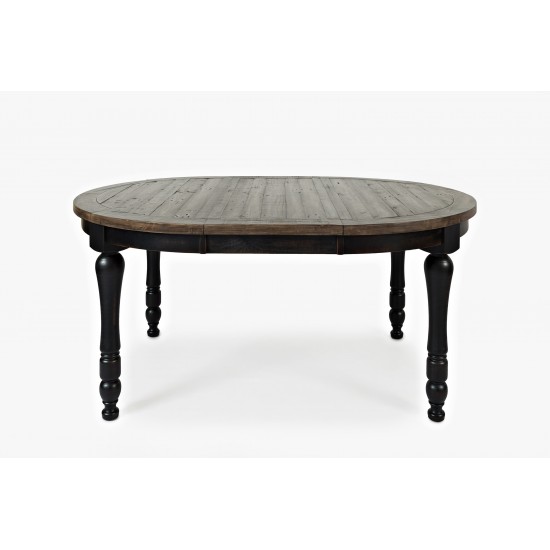 Madison County Reclaimed Pine Round to Oval Dining Table