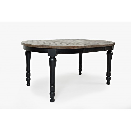 Madison County Reclaimed Pine Round to Oval Dining Table