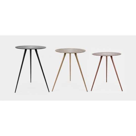 Bronze, Brass and Copper Finish Accent Tables (Set of 3)