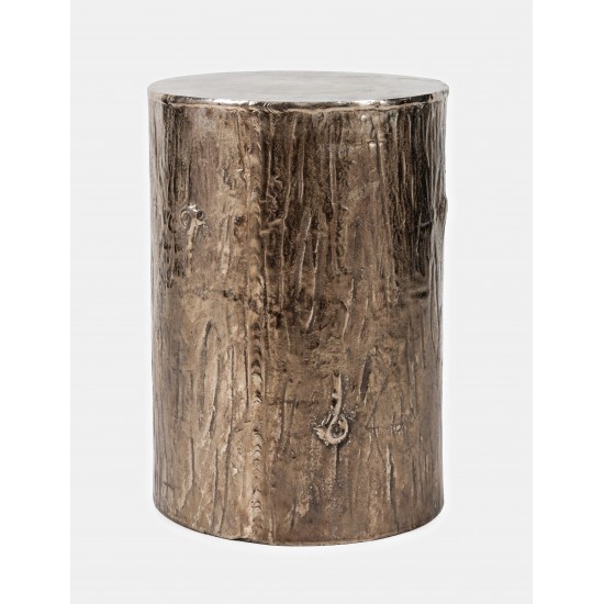 Global Archive Metal Stump Faux Wood Accent Table