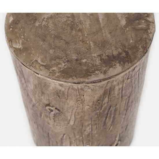 Global Archive Metal Stump Faux Wood Accent Table