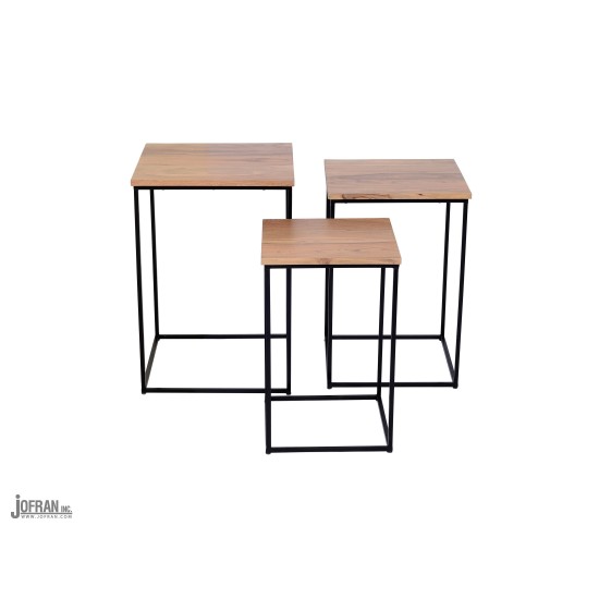 Global Archive 3 Piece Solid Wood Nesting Table Set