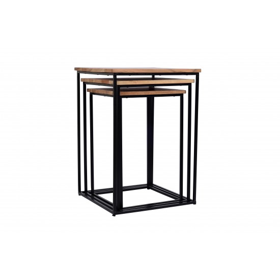 Global Archive 3 Piece Solid Wood Nesting Table Set