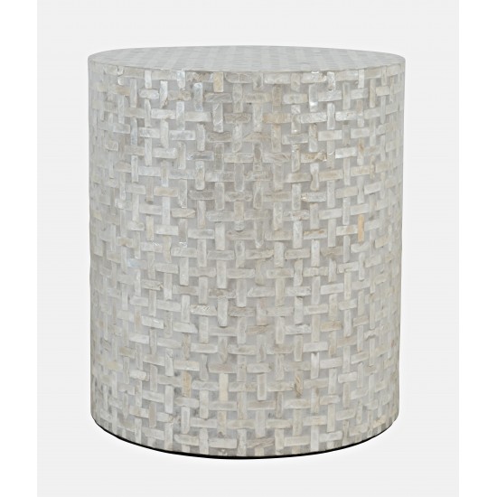Global Archive Round Terrazzo Capiz Shell Accent Table