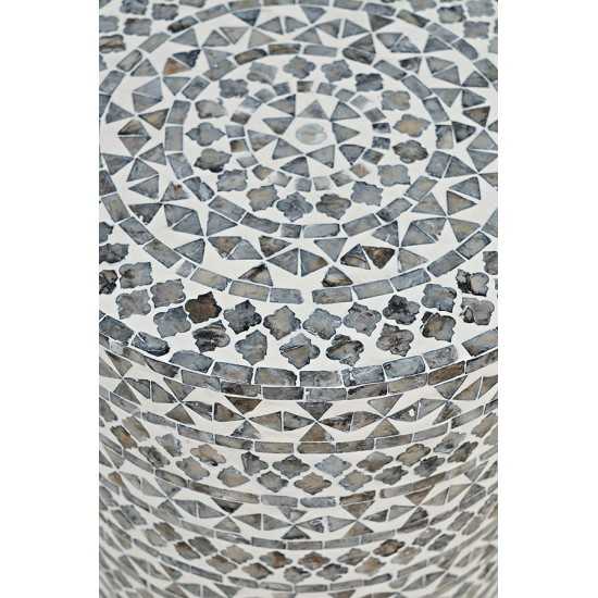 Global Archive Round Terrazzo Capiz Shell Accent Table