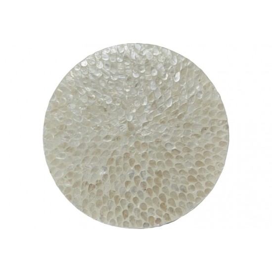 Global Archive Round Terrazzo Capiz Shell Accent Table