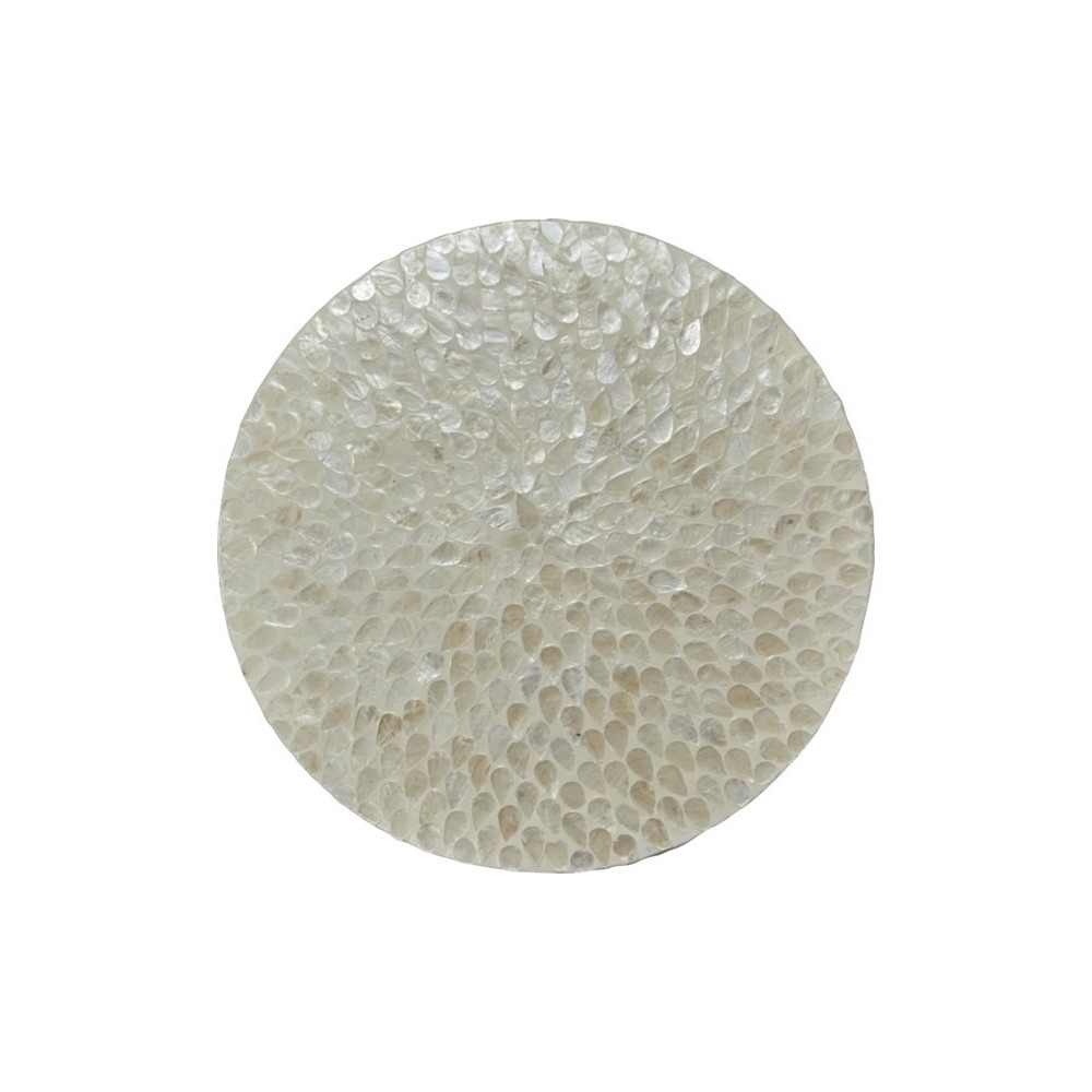 Global Archive Round Terrazzo Capiz Shell Accent Table