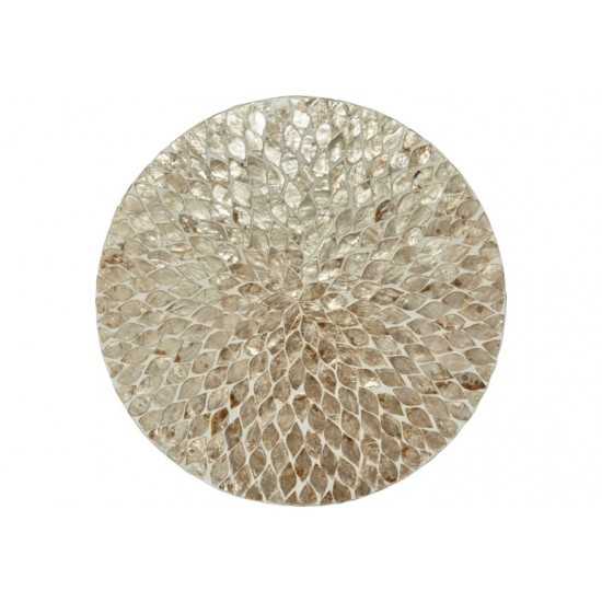 Global Archive Round Terrazzo Capiz Shell Accent Table