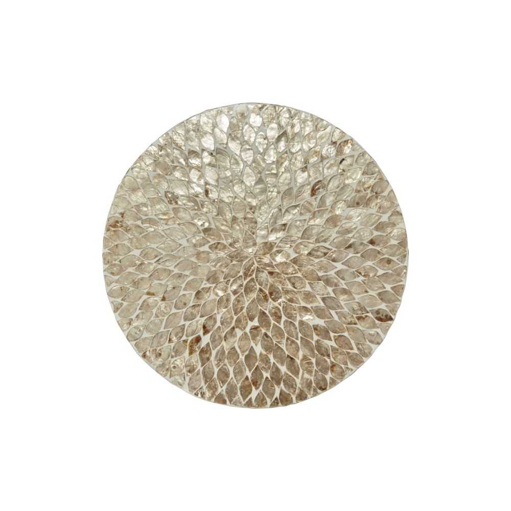 Global Archive Round Terrazzo Capiz Shell Accent Table