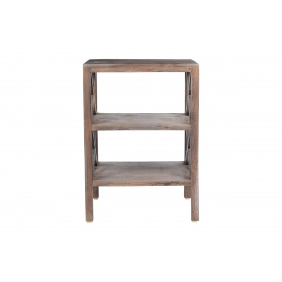 Global Archive Solid Wood X-Side Accent Table