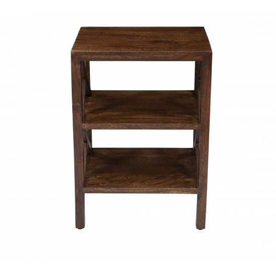 Global Archive Solid Wood X-Side Accent Table