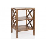 Global Archive Solid Wood X-Side Accent Table