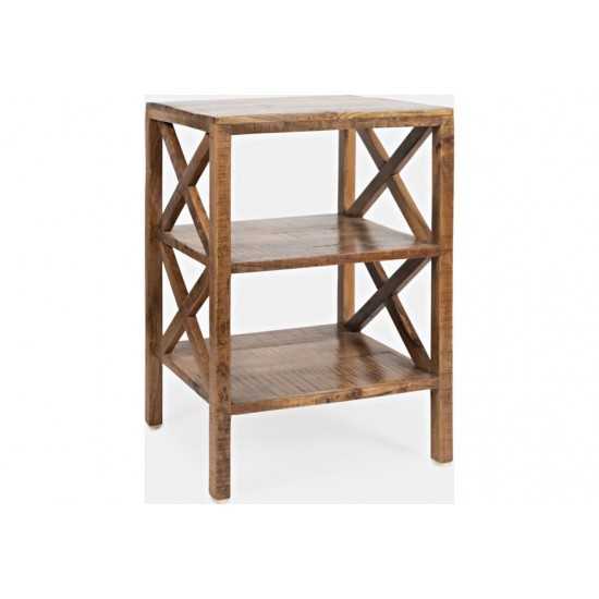 Global Archive Solid Wood X-Side Accent Table